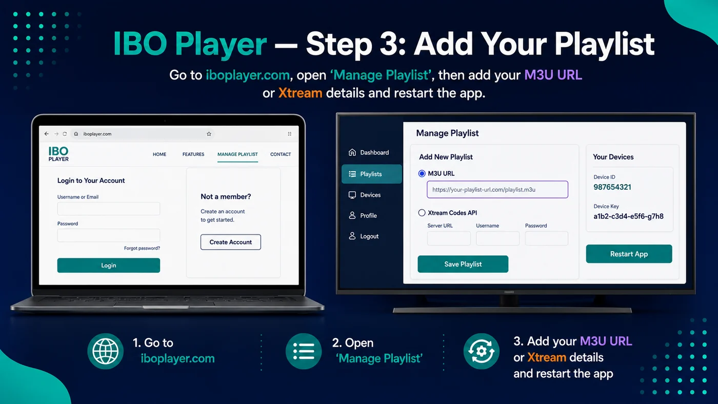 Voeg afspeellijst toe op IBO Player-website