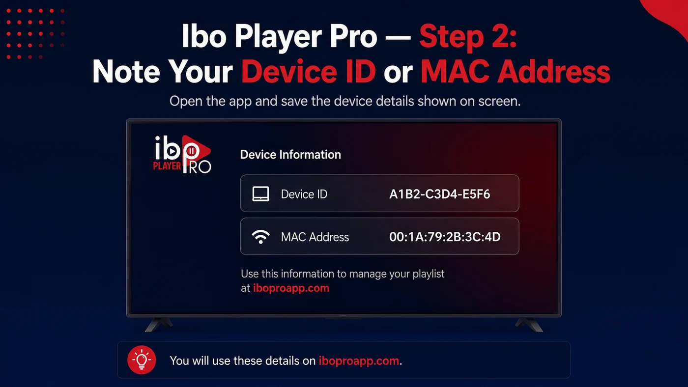 Vind Device ID of MAC-adres op Ibo Player Pro