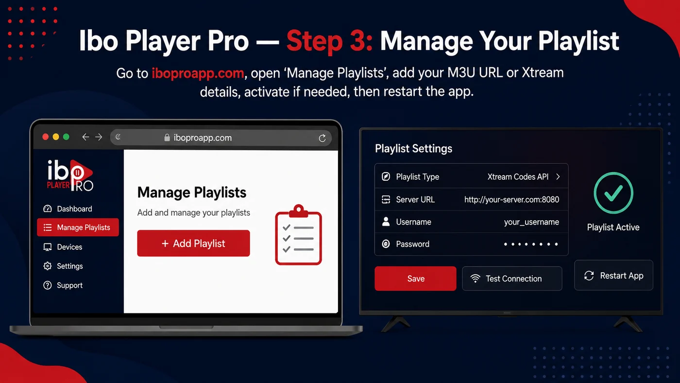 Beheer afspeellijsten op Ibo Player Pro-website